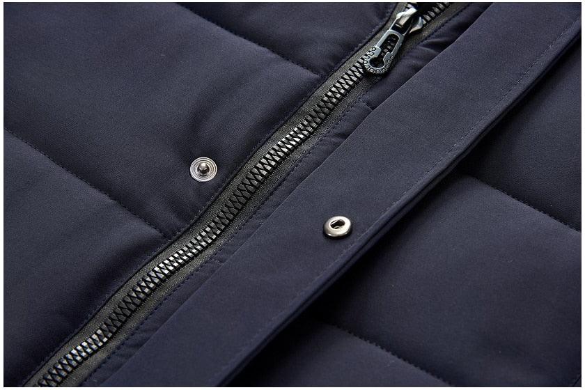Men’s Heavyweight Hooded Winter Jacket in Navy Blue