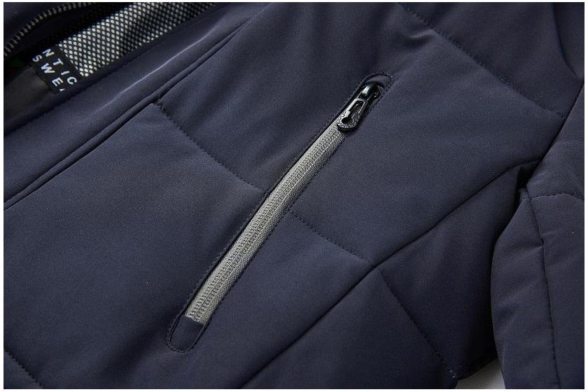 Men’s Heavyweight Hooded Winter Jacket in Navy Blue