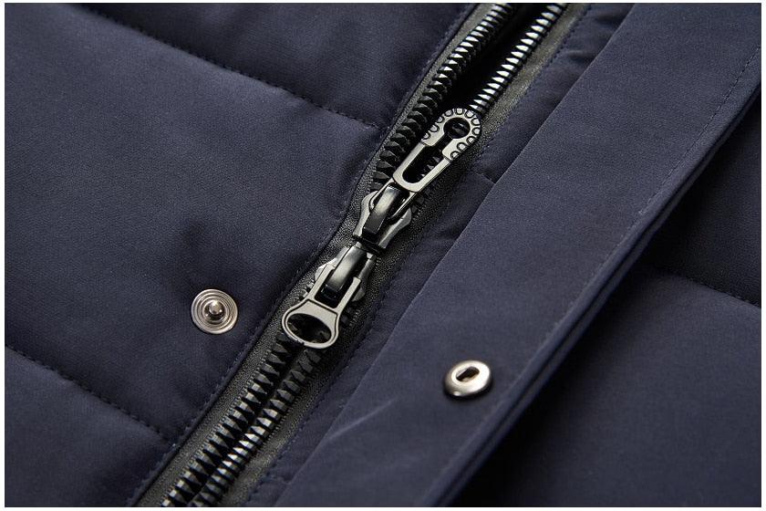 Men’s Heavyweight Hooded Winter Jacket in Navy Blue