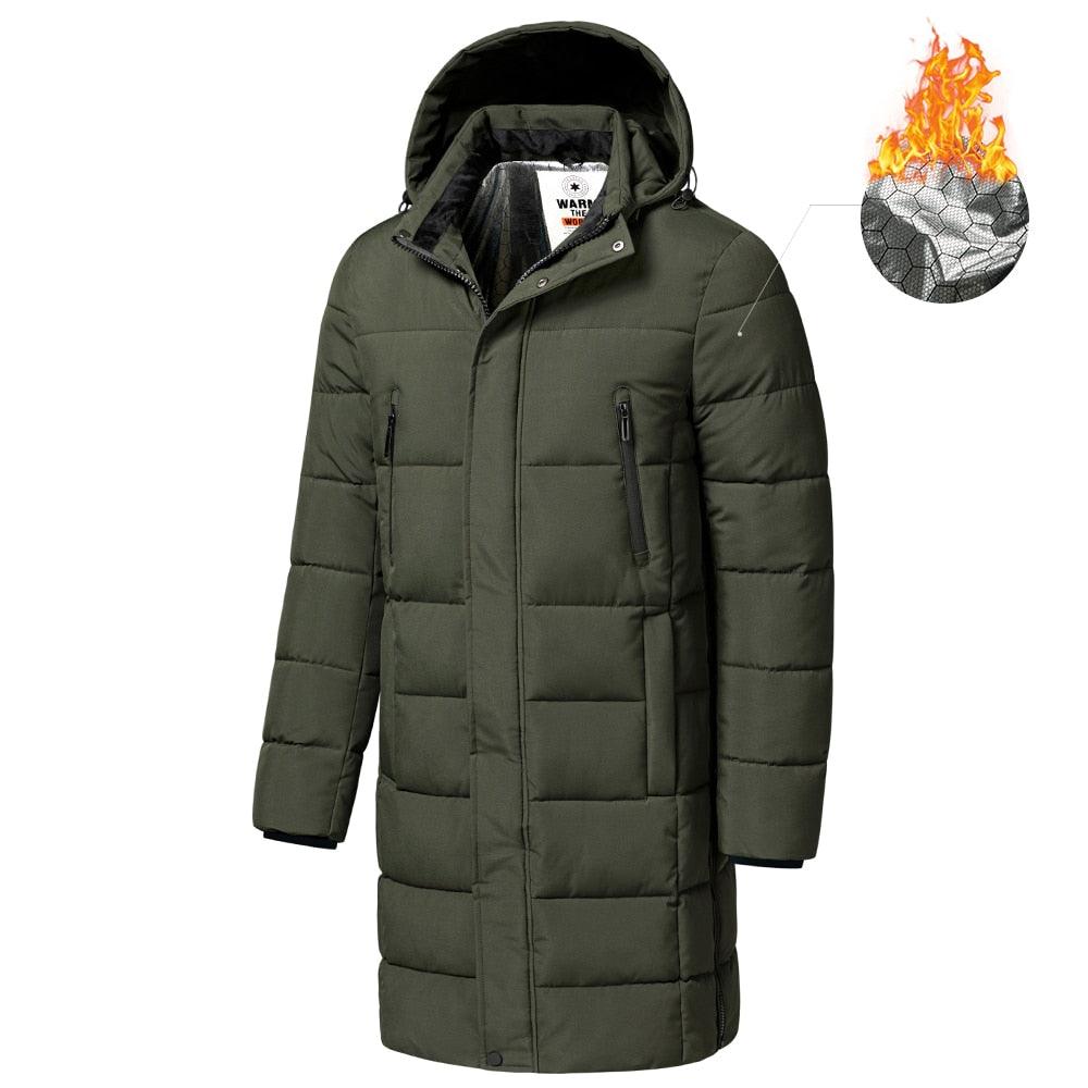 Men’s Heavyweight Hooded Winter Jacket in Navy Blue