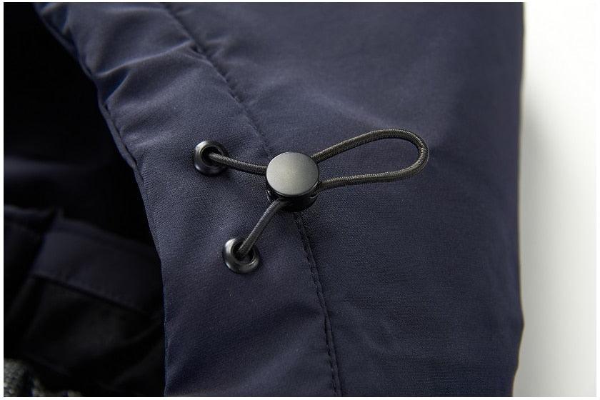 Men’s Heavyweight Hooded Winter Jacket in Navy Blue