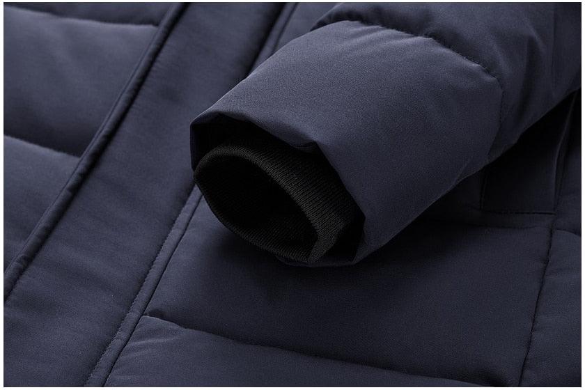Men’s Heavyweight Hooded Winter Jacket in Navy Blue