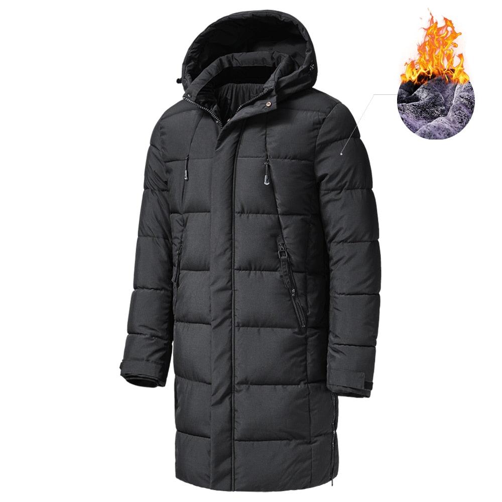 Men’s Heavyweight Hooded Winter Jacket in Navy Blue