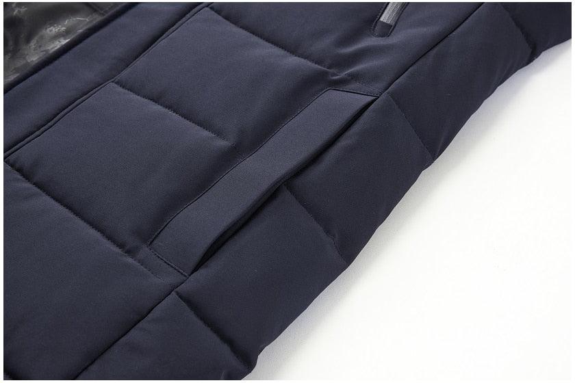 Men’s Heavyweight Hooded Winter Jacket in Navy Blue