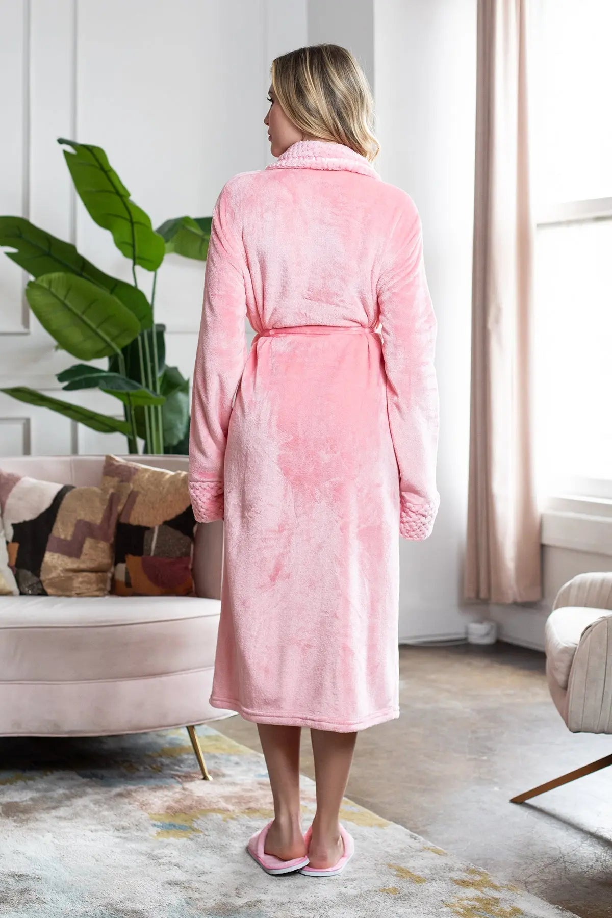 Women's Ultra Soft Plush Bathrobe - Cozy Loungewear Spa Robe