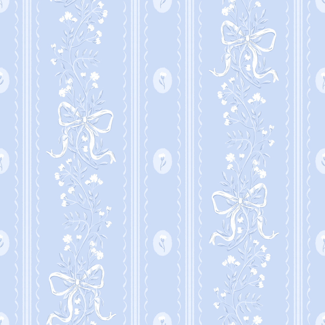 Dottie Floral Removable Wallpaper - Pink Blue and Green Cottagecore