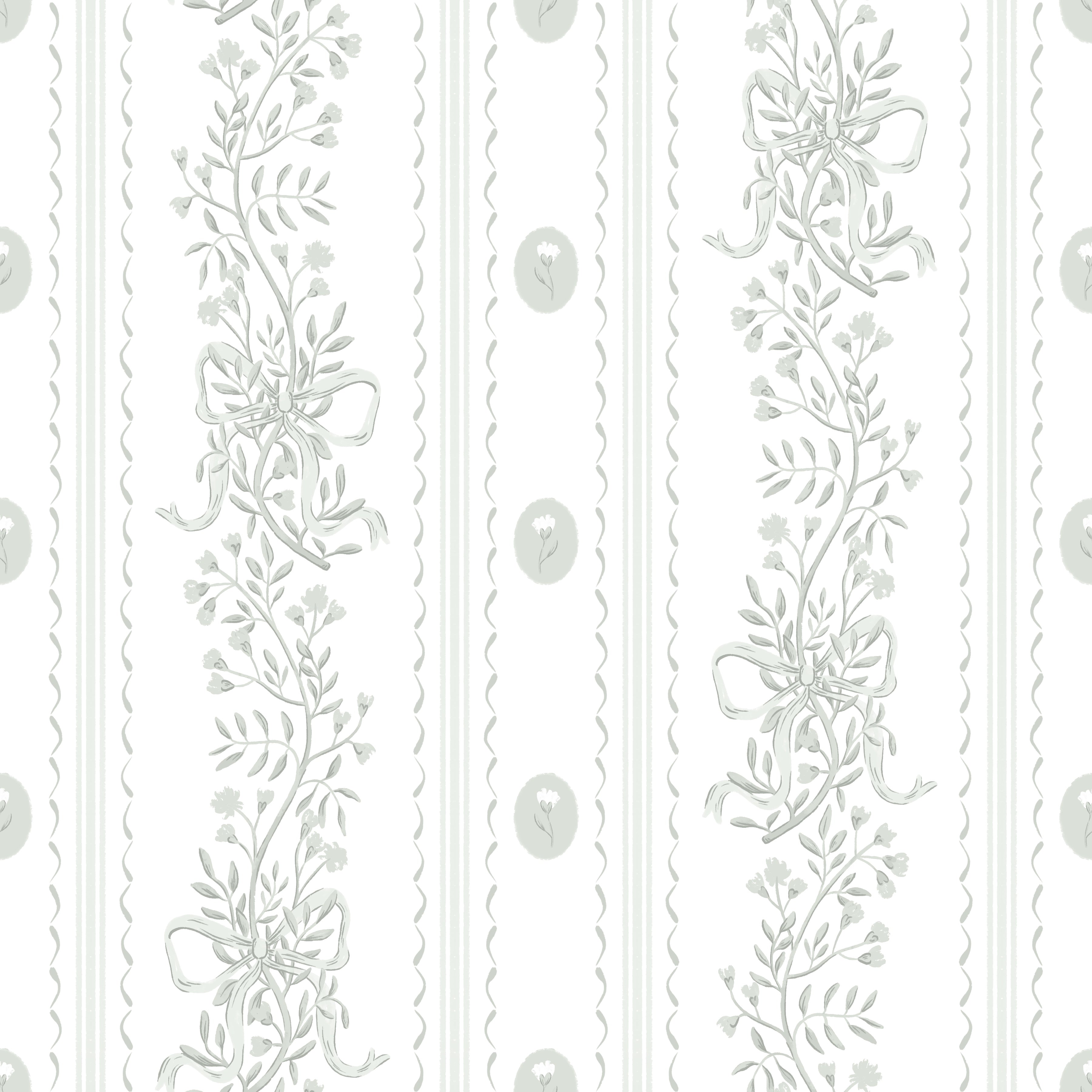 Dottie Floral Removable Wallpaper - Pink Blue and Green Cottagecore
