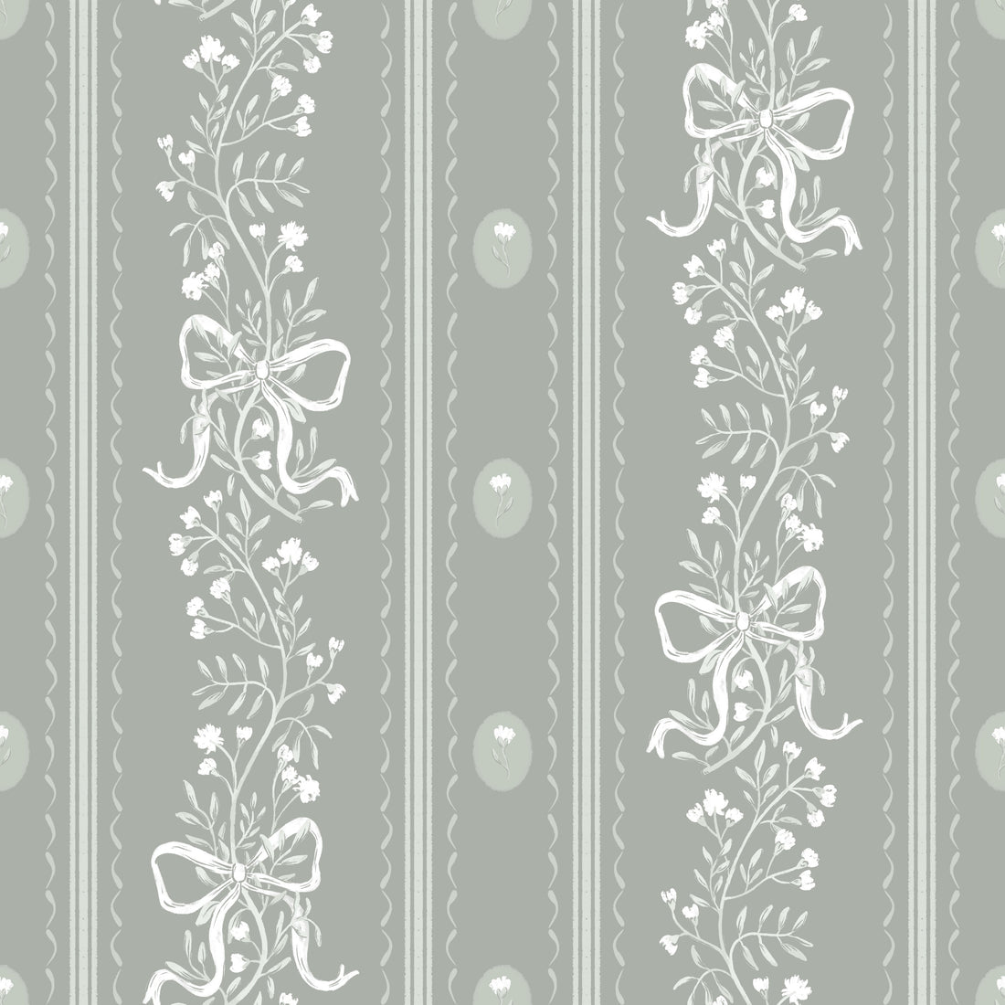 Dottie Floral Removable Wallpaper - Pink Blue and Green Cottagecore