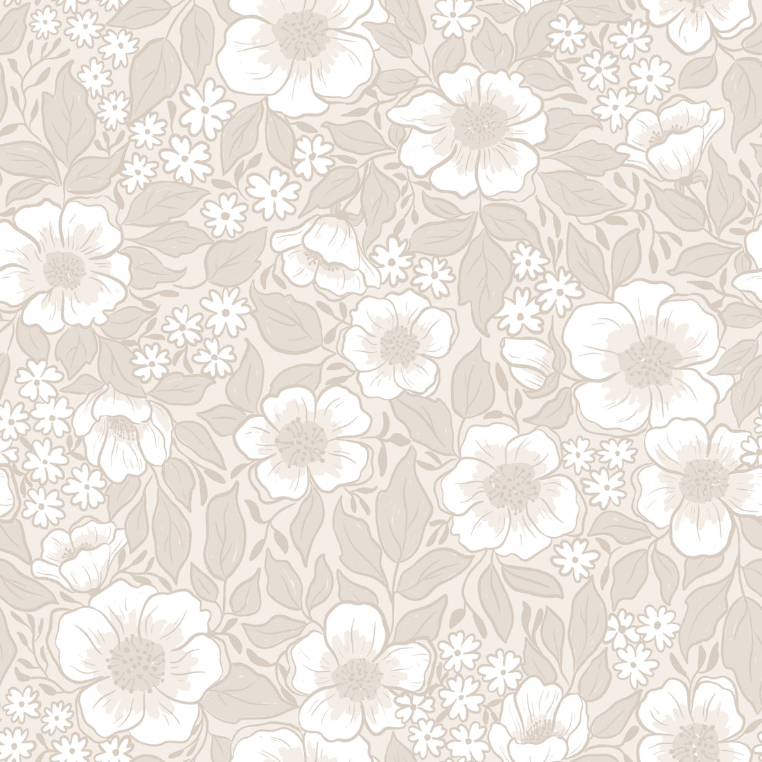 Abby Floral Removable Wallpaper in Lavender, Pink & Sage-Green