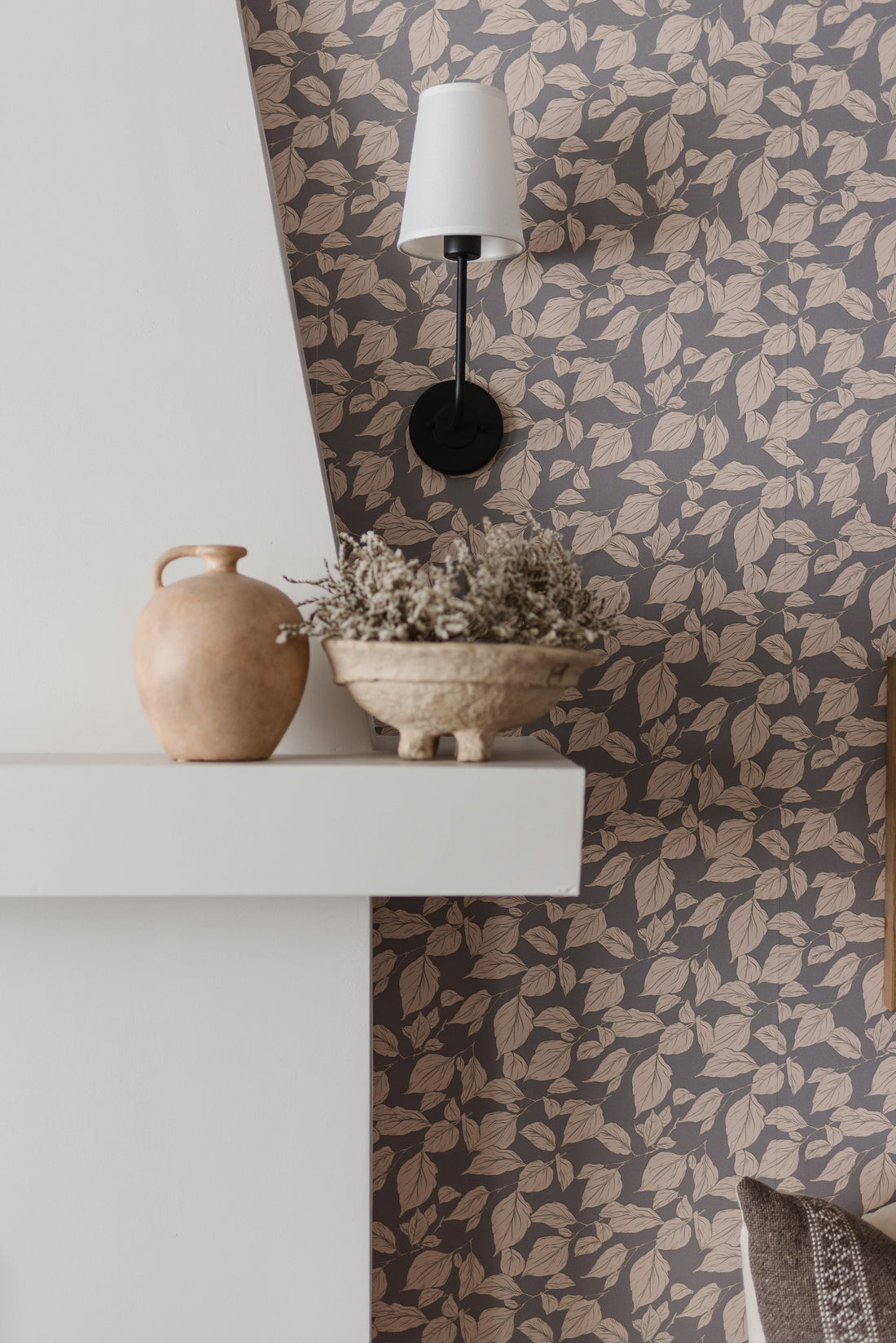 Windermere Floral Wallpaper in Pink, Grey and Blue