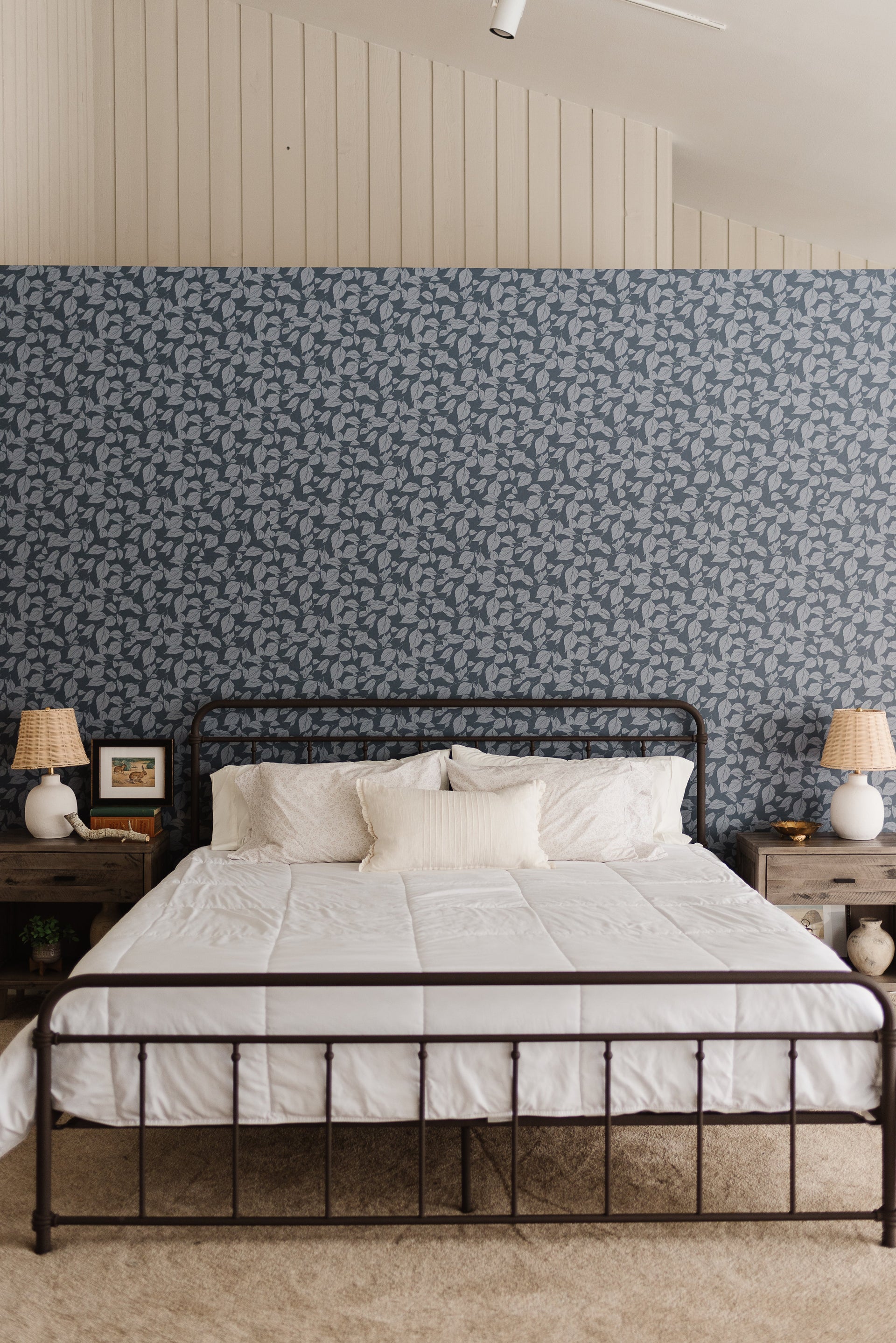 Windermere Floral Wallpaper in Pink, Grey and Blue