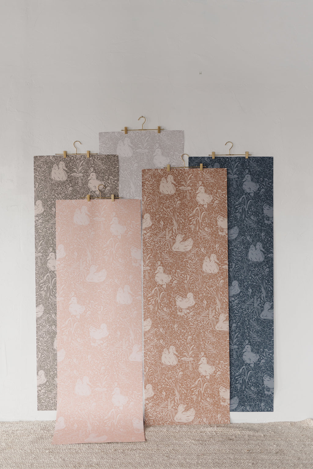 Hollingworth Floral Wallpaper in Pink, White, and Grey