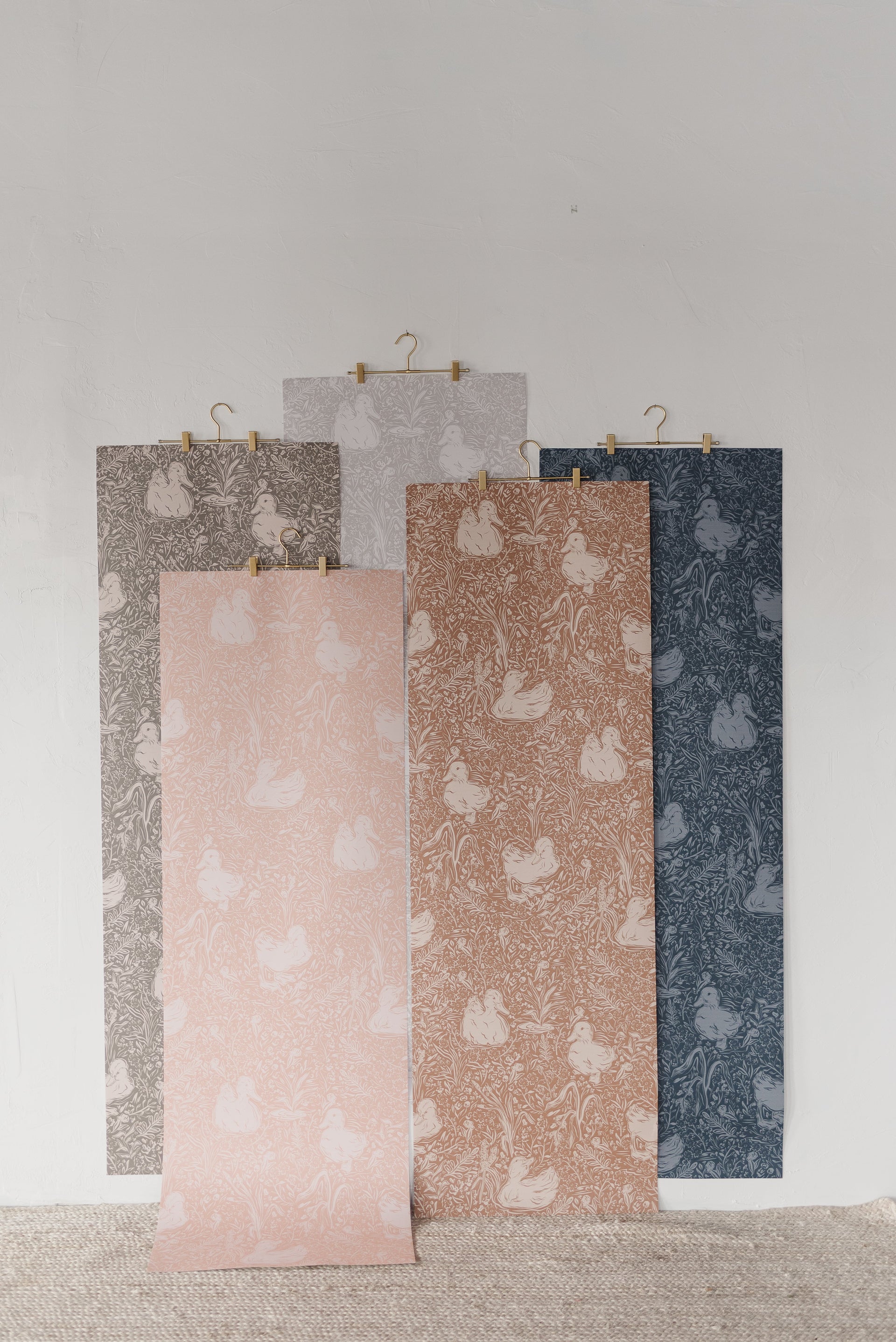 Hollingworth Floral Wallpaper in Pink, White, and Grey