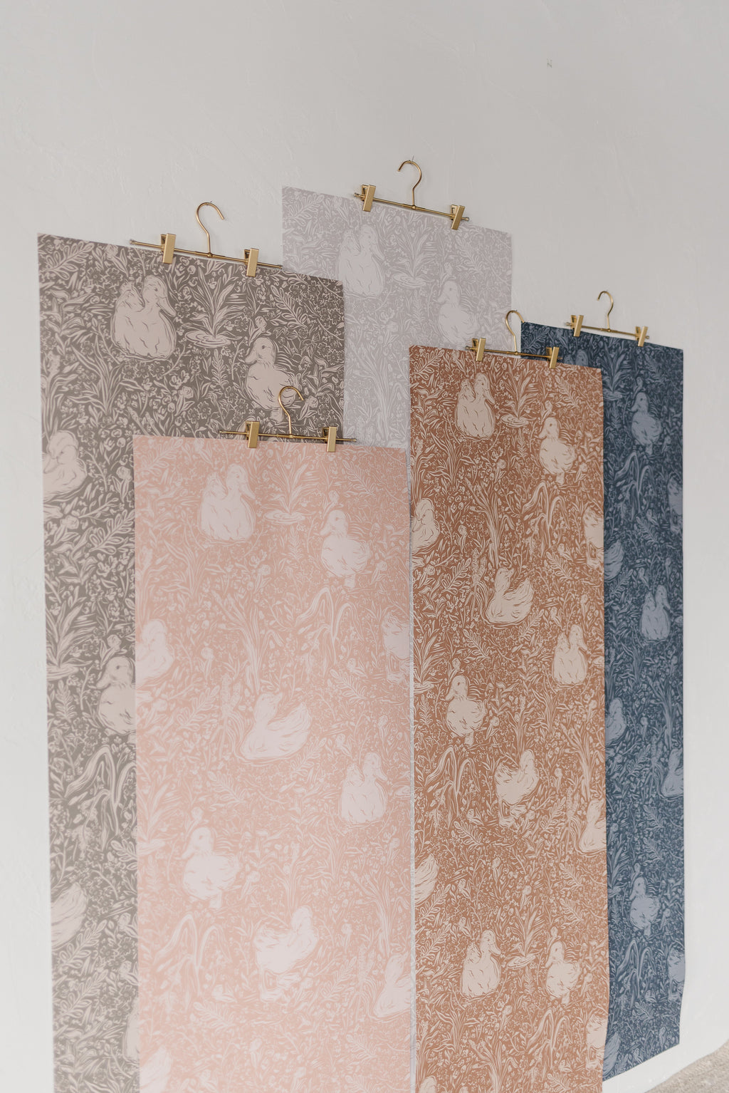Hollingworth Floral Wallpaper in Pink, White, and Grey