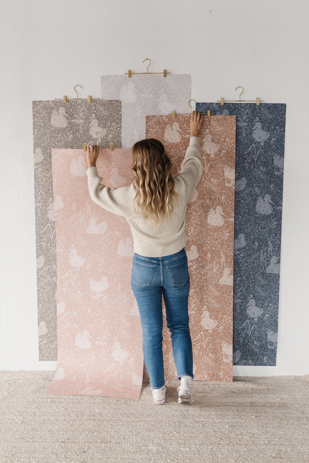 Hollingworth Floral Wallpaper in Pink, White, and Grey