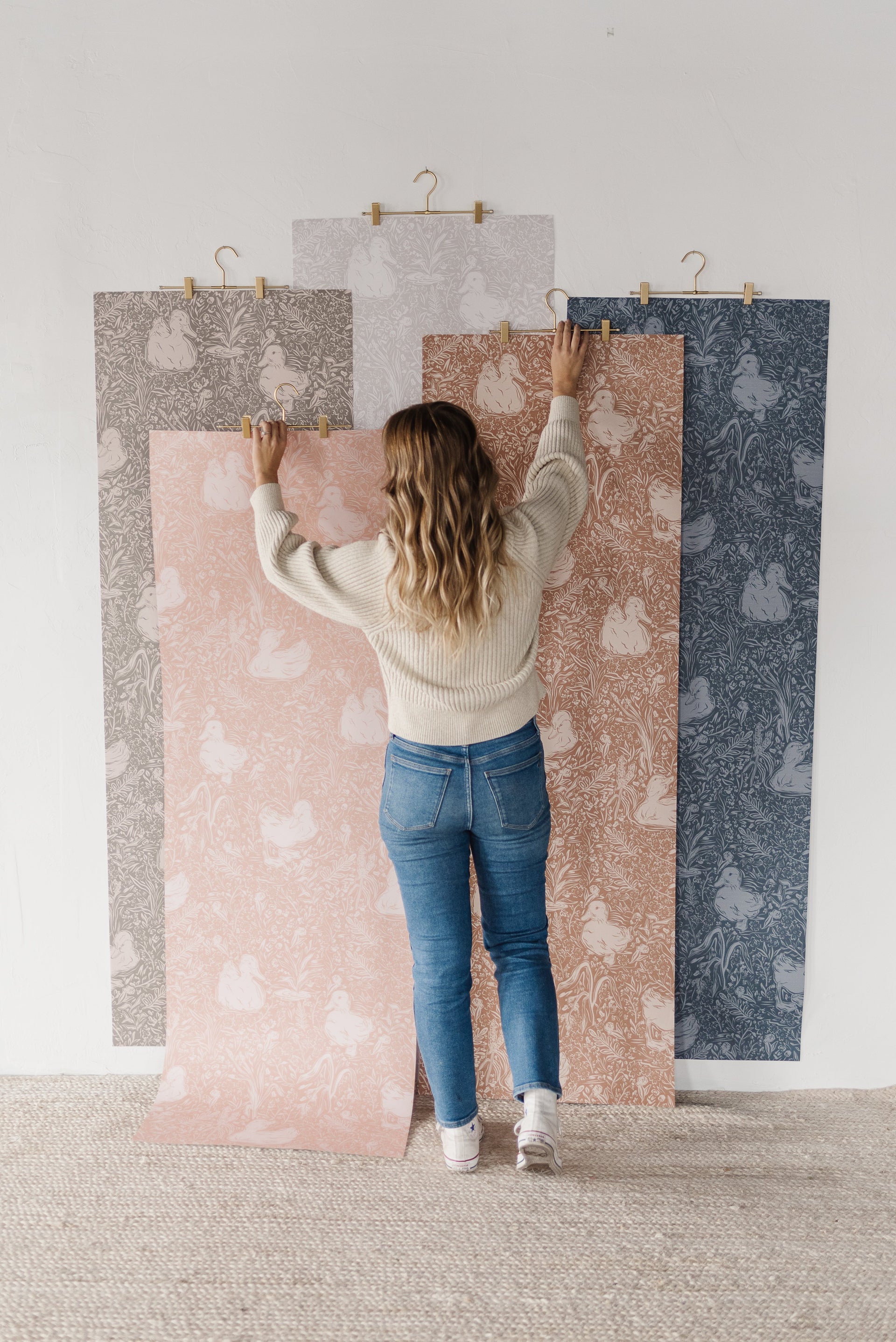 Hollingworth Floral Wallpaper in Pink, White, and Grey
