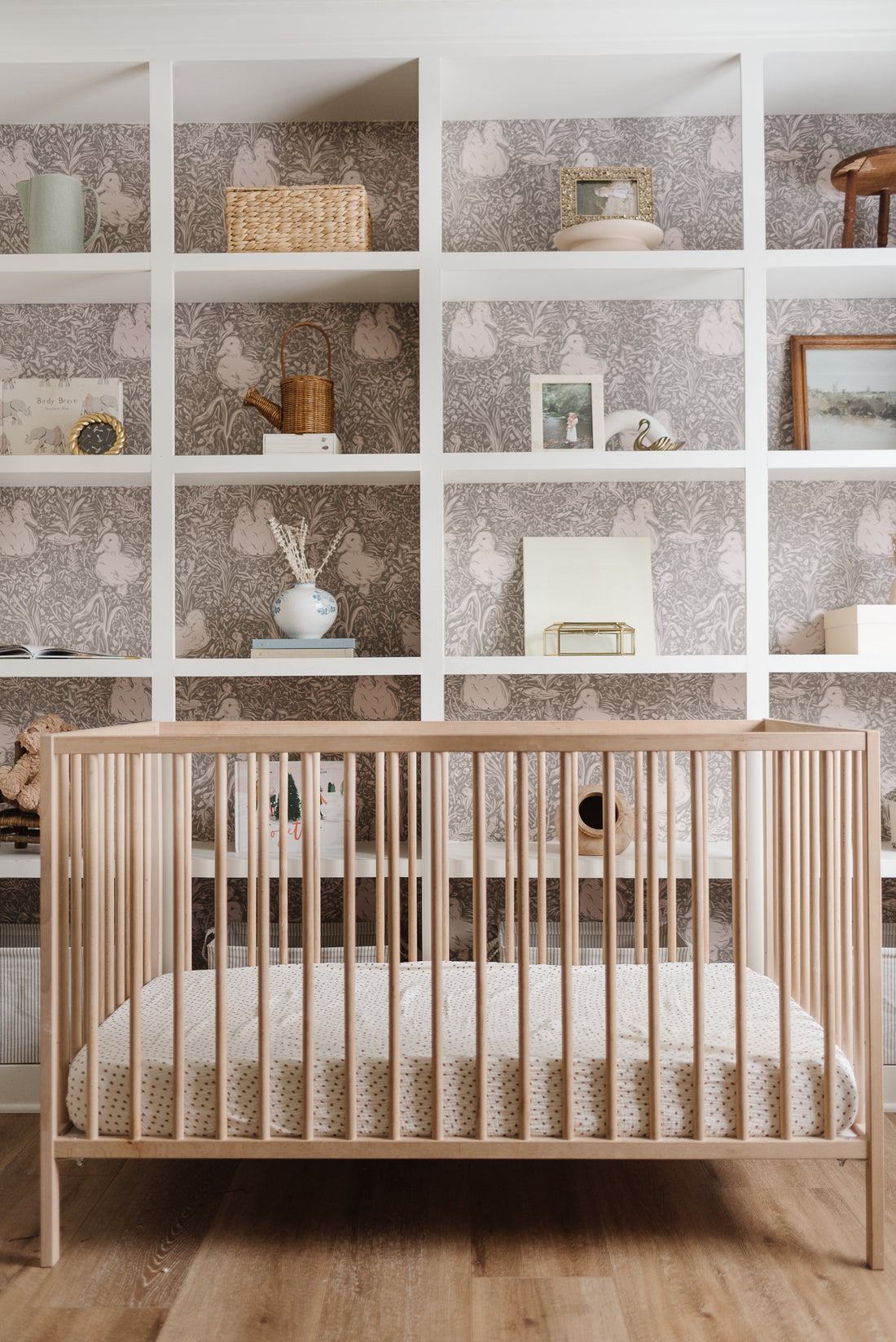 Hollingworth Floral Wallpaper in Pink, White, and Grey