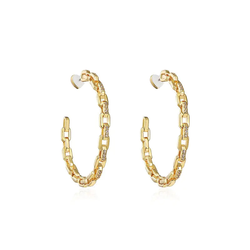 Stylish Hoop Earrings, Minimalist 925 Silver Studs