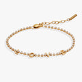 Adjustable tennis bracelet featuring sparkling crystals spelling out the word LOVE.