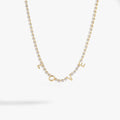 Love crystal tennis necklace with adjustable clasp and clear cubic zirconia stones