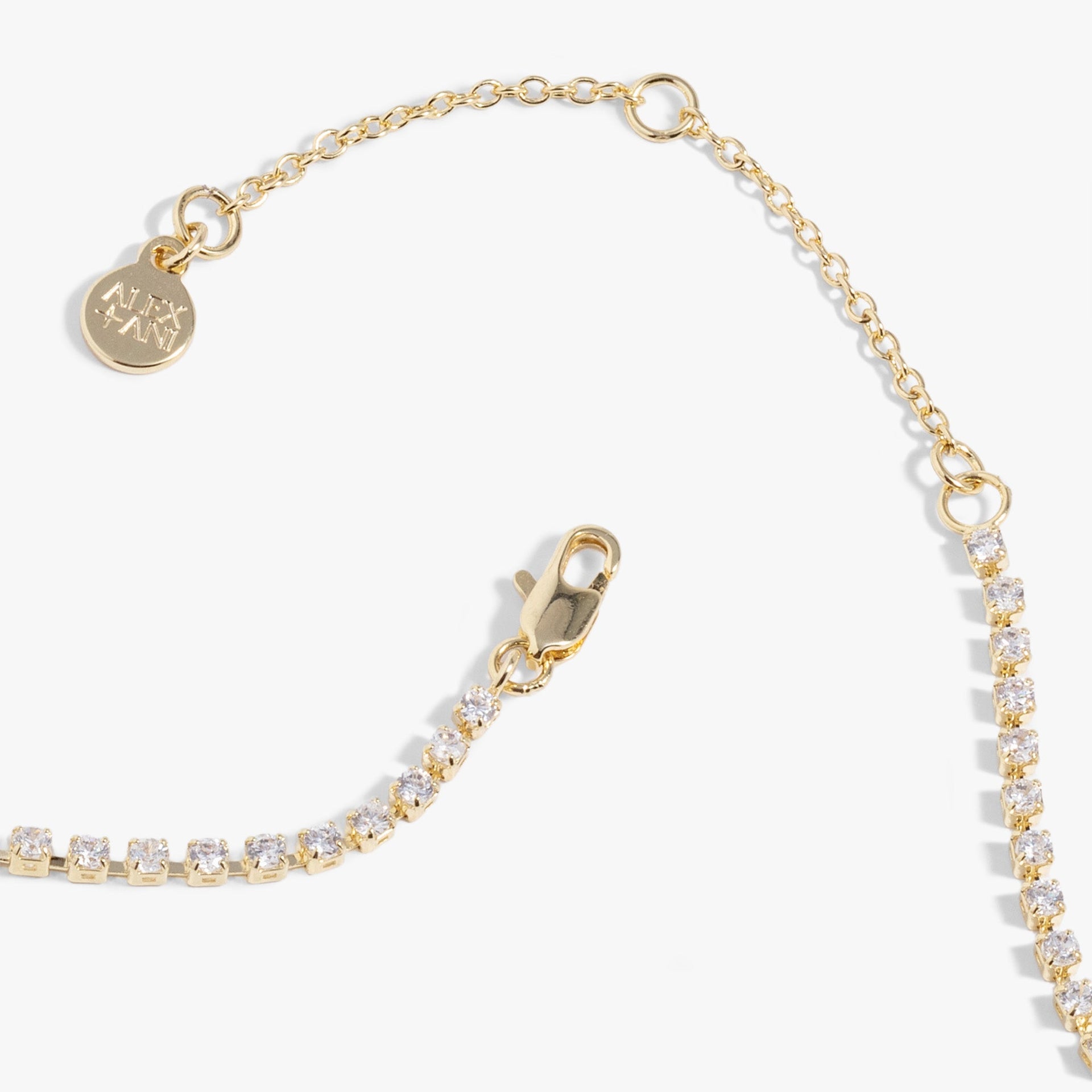 Love Crystal Tennis Necklace with Adjustable Fit