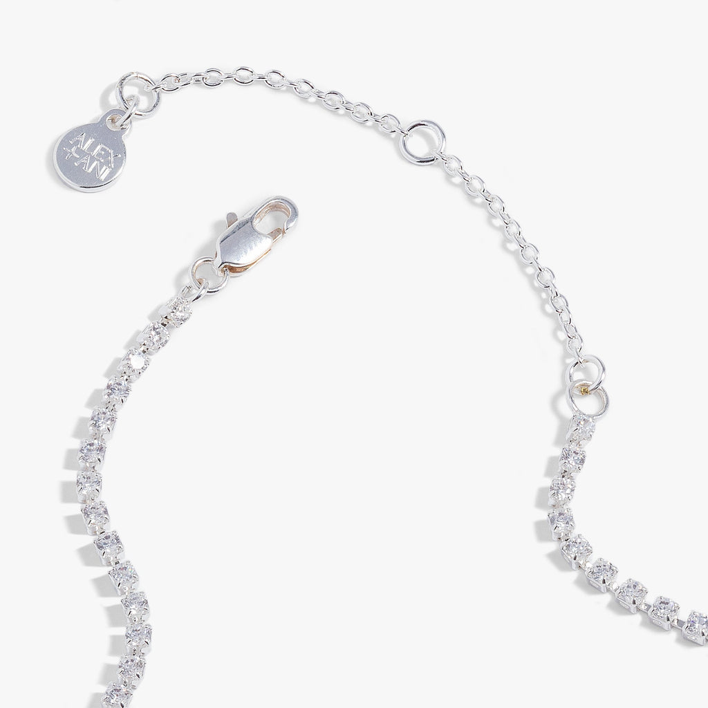 Love Crystal Tennis Necklace with Adjustable Fit
