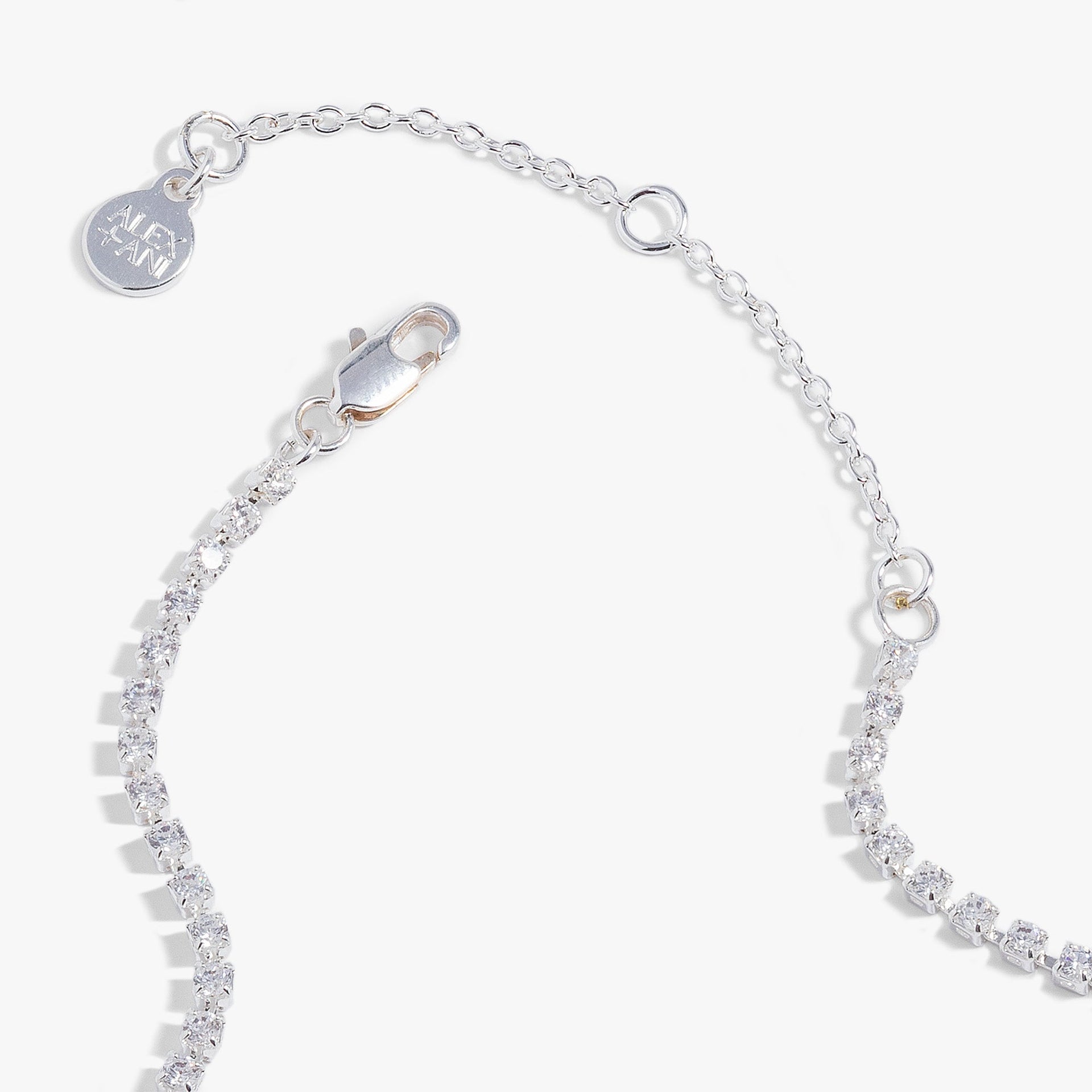 Love Crystal Tennis Necklace with Adjustable Fit