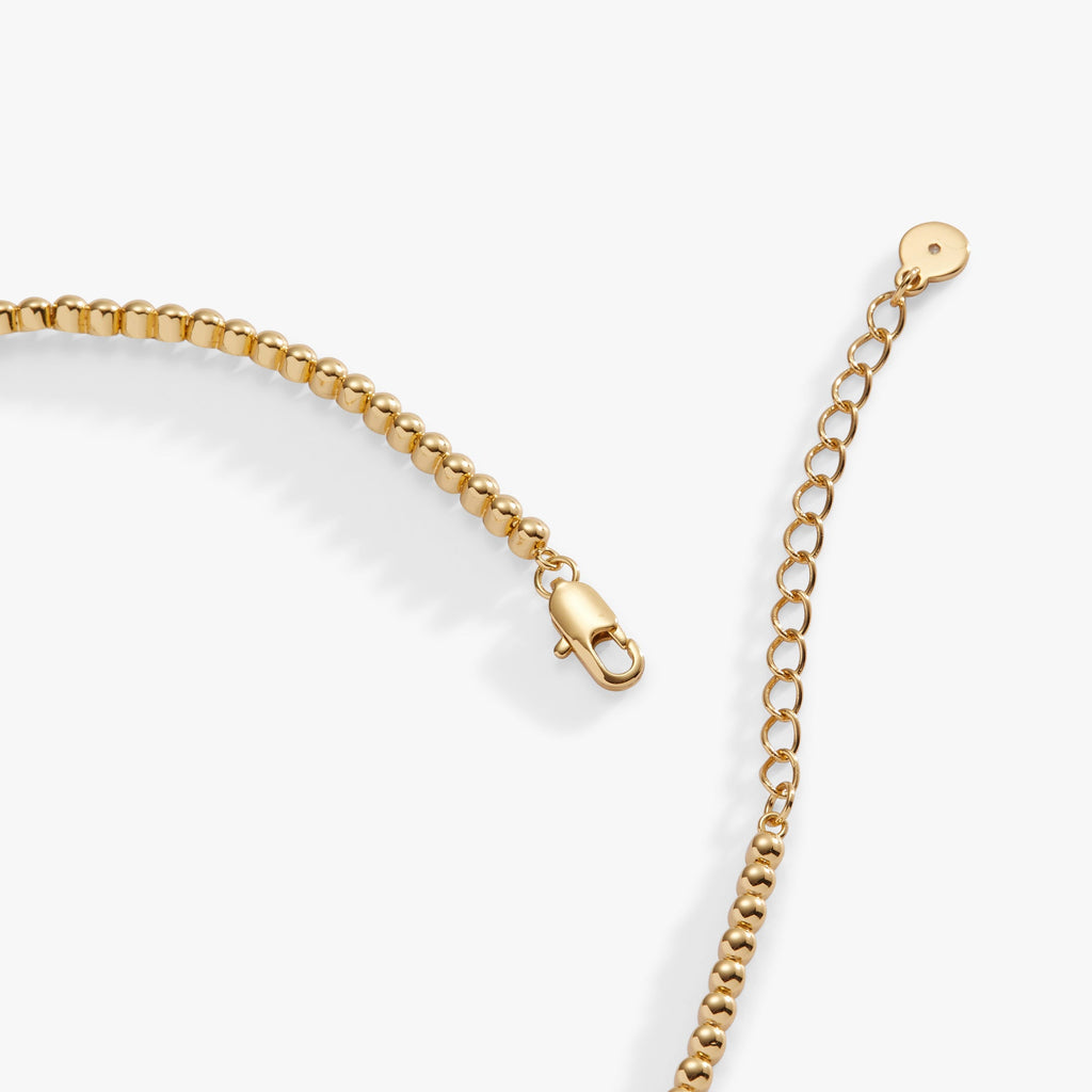 Love and Luck Charm Tennis Necklace with Crystal Heart Detail