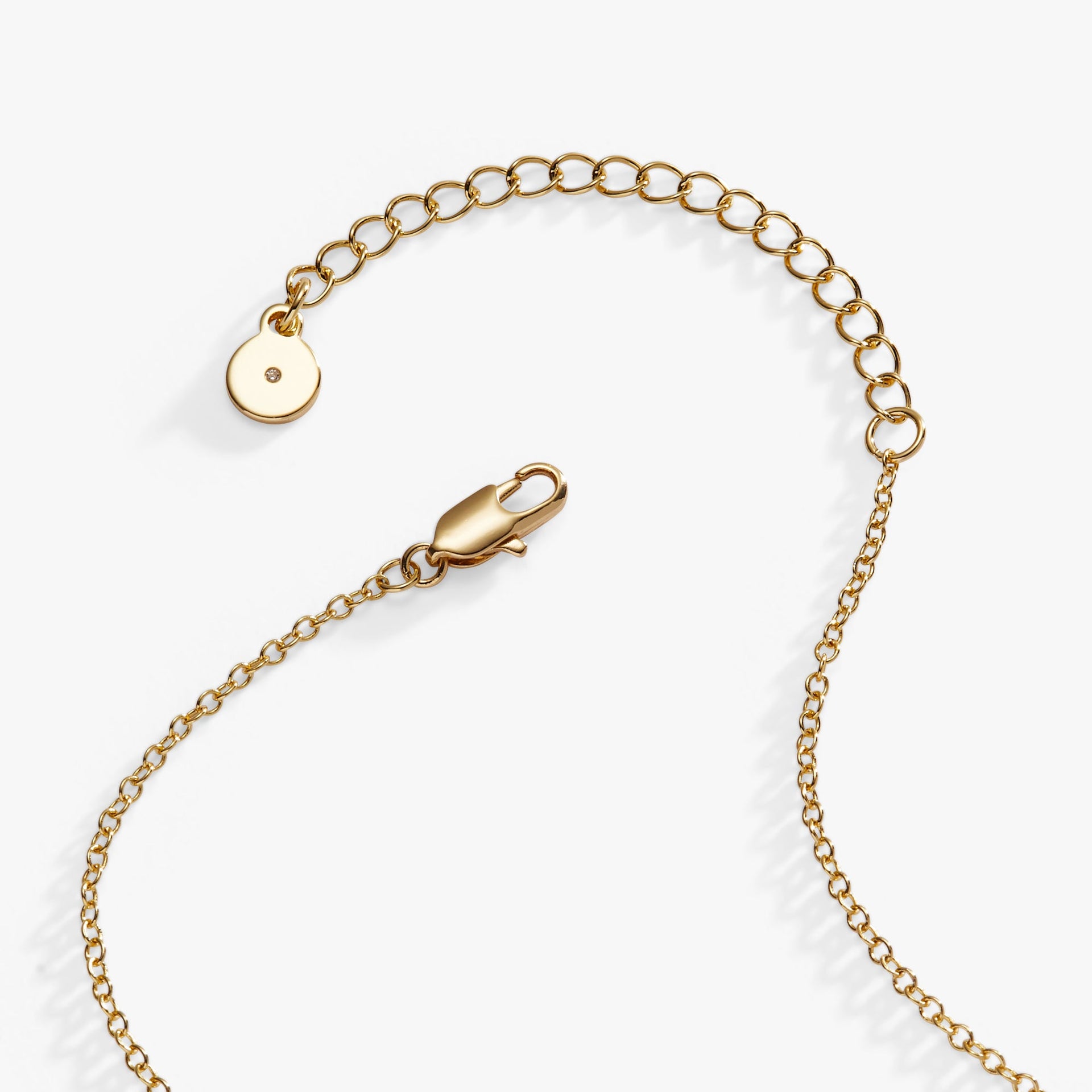 Love and Luck Pendant Necklace in Gold with Clear Crystal Charms