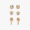 Alex And Ani Love and Luck set featuring horseshoe, four-leaf clover, and ladybug crystal earrings