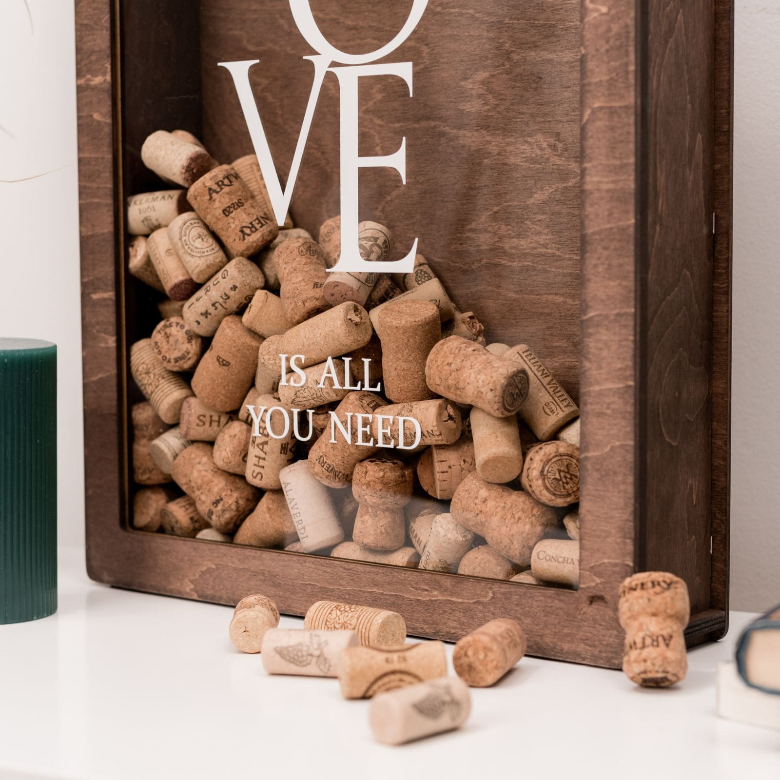Red Wooden Travel Keepsake Box for Postcards and Souvenirs