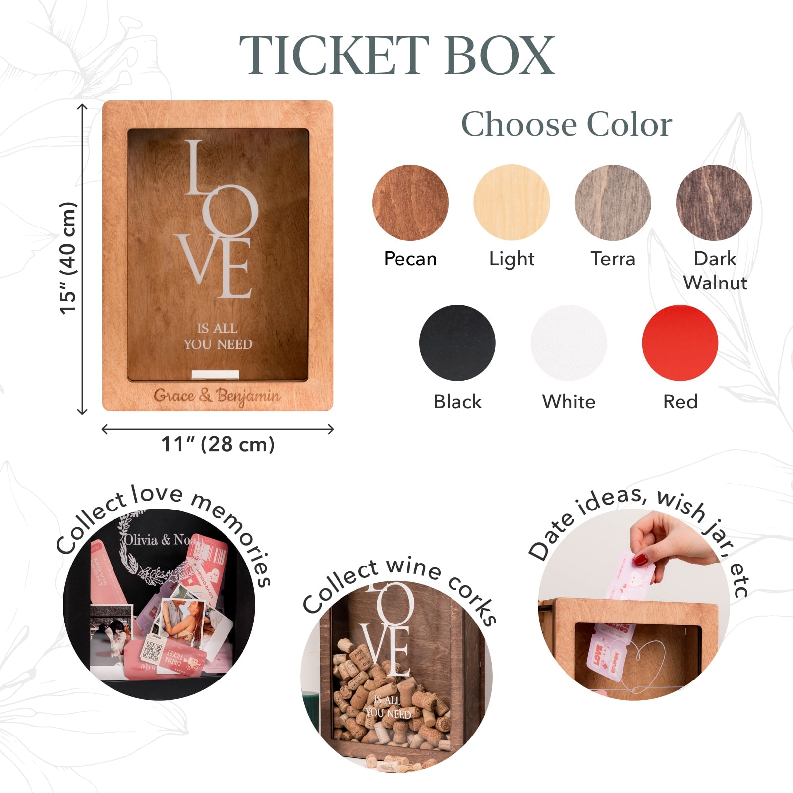 Wine Cork Shadow Box Display Case for Home Decor and Keepsakes