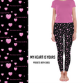 Black Heart Leggings with Pockets - French Romance