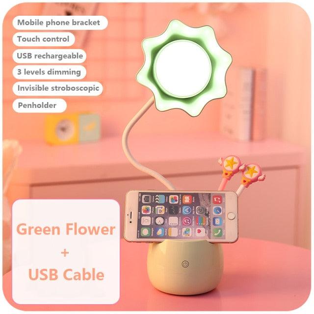 Lovely 3-Level Dimmable LED Student Reading Lamp with Pen Case