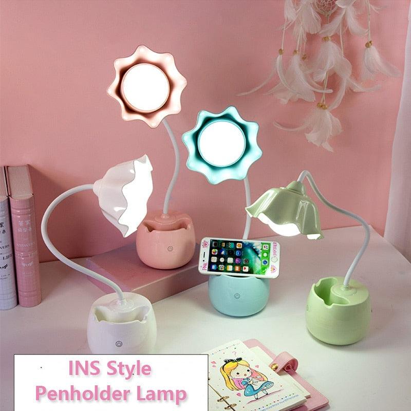 Lovely 3-Level Dimmable LED Student Reading Lamp with Pen Case