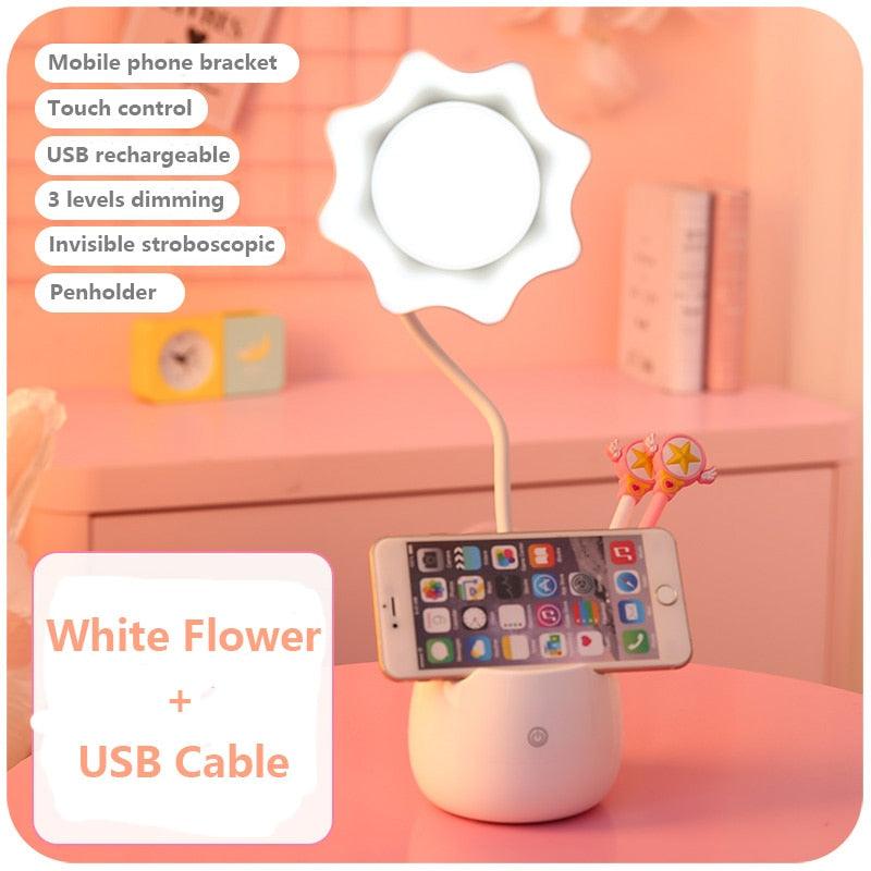 Lovely 3-Level Dimmable LED Student Reading Lamp with Pen Case