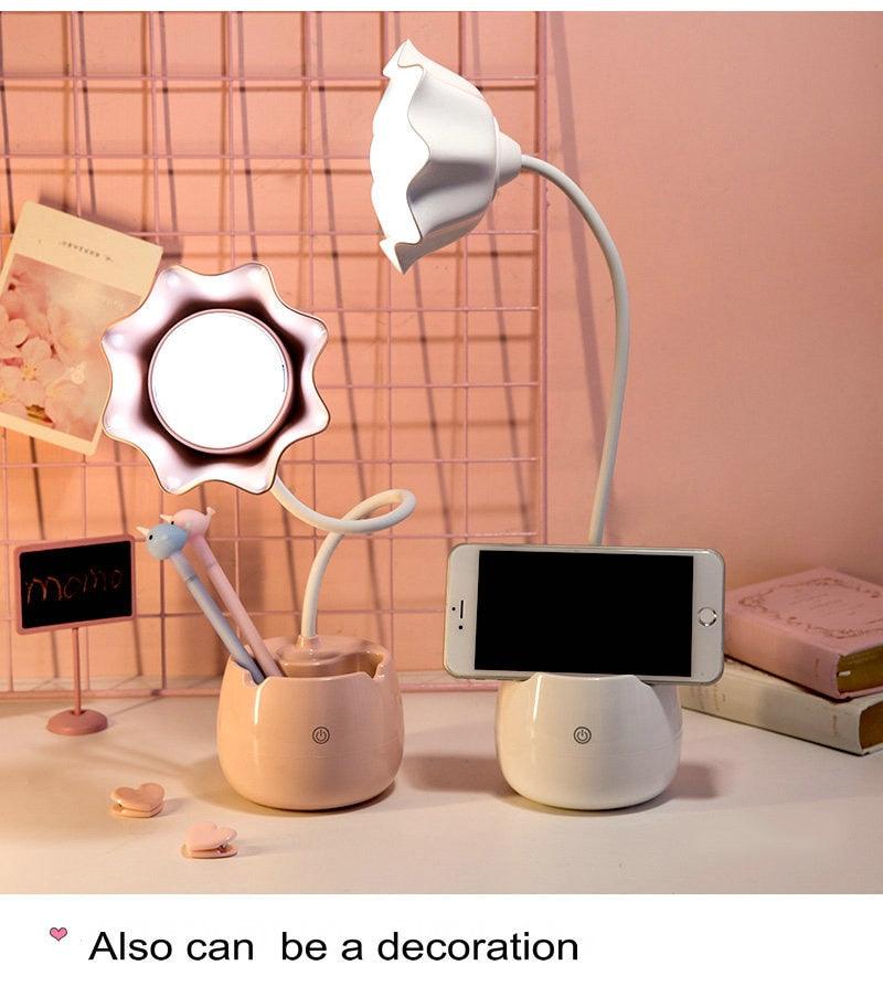 Lovely 3-Level Dimmable LED Student Reading Lamp with Pen Case