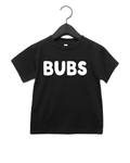 BUBS minimalist cotton tee in neutral colors including black, white, cream, and grey