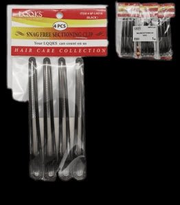 LQQKS 4.75 inch black snag-free hair sectioning clip for styling