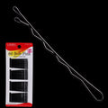 A set of 60 black bobby pins with rubber-coated tips for gentle hair styling