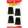A pack of 80 black bobby pins for hair styling and secure updos