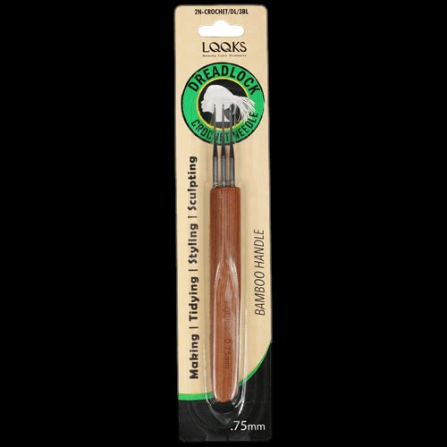 Triple needle dreadlock crochet tool with ergonomic bamboo handle