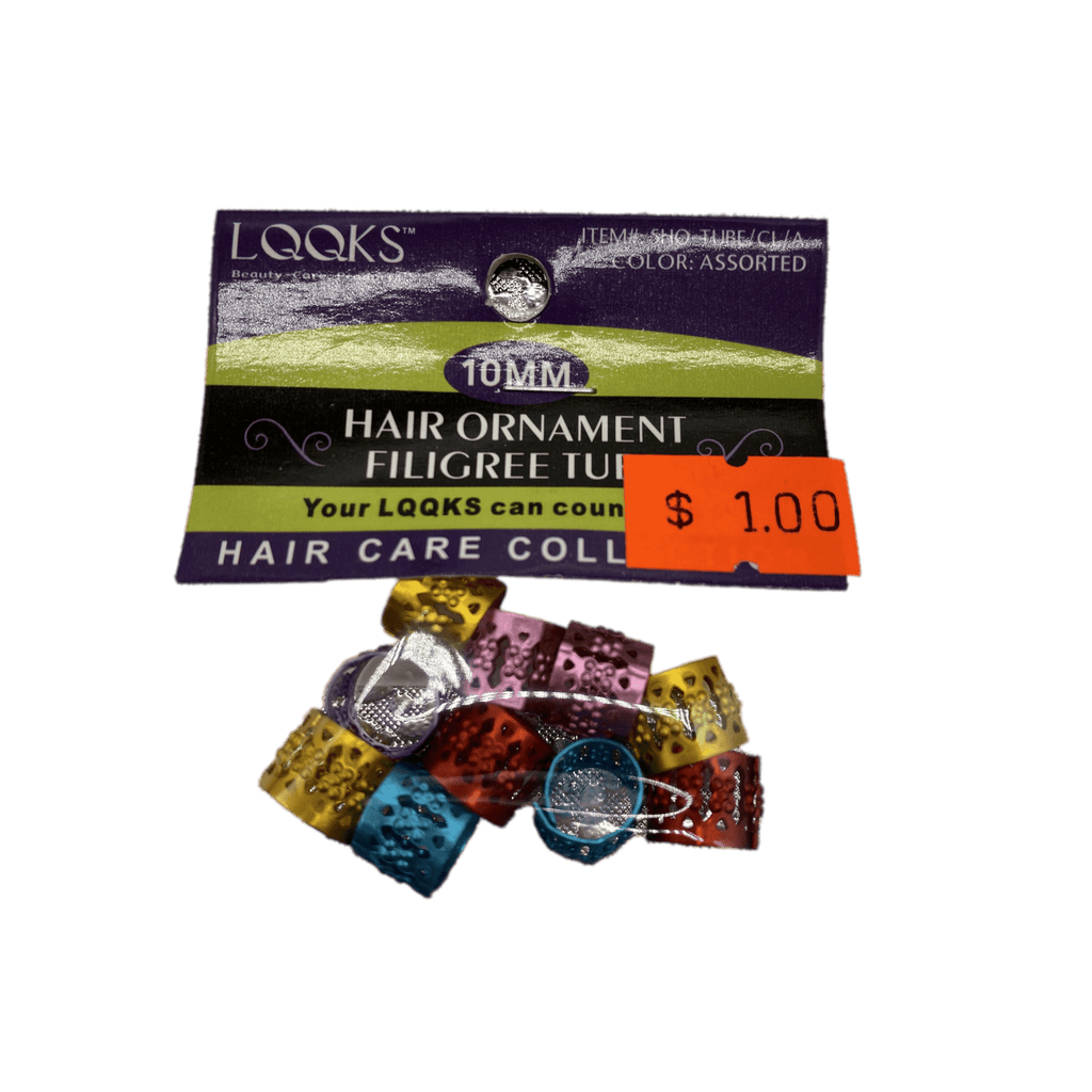 Jumbo Filigree Braiding Hair Tubes with Rhinestones, 12mm