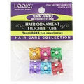 Jumbo filigree hair tubes with rhinestones in various metallic colors for braided hairstyles
