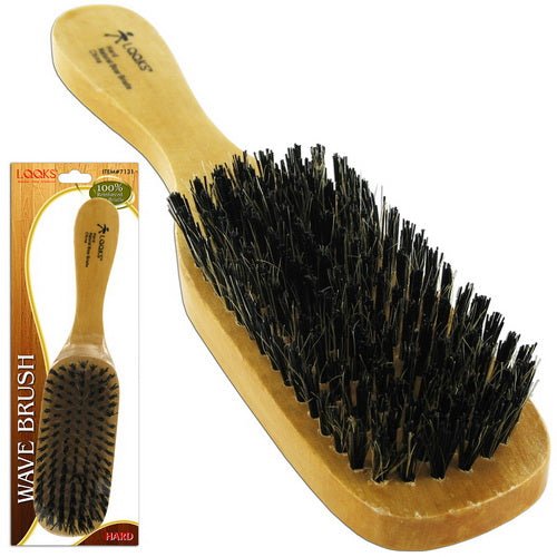 Professional LQQKS Brushes Ethnic Collection brush featuring reinforced pure boar bristles for thick and curly hair.