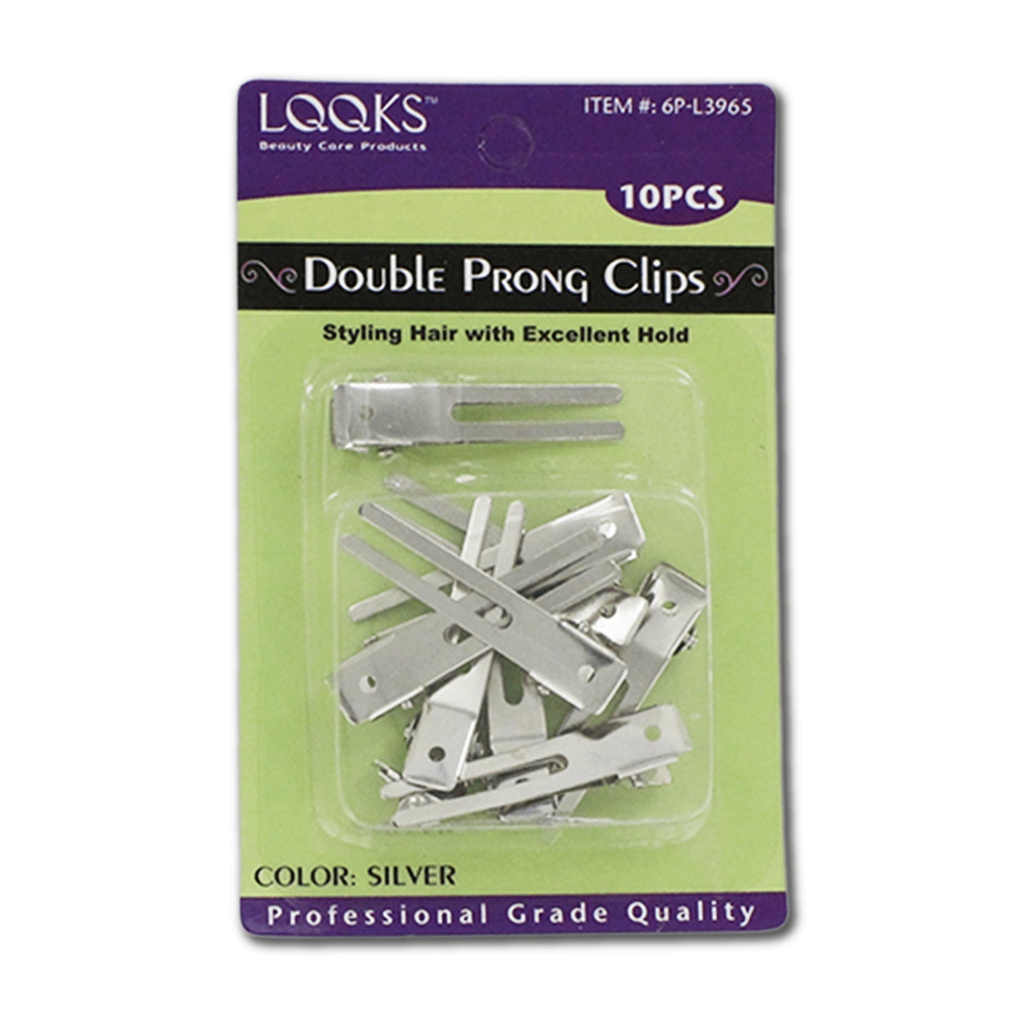 Set of 10 LQQKS double prong hair clips for styling and organization