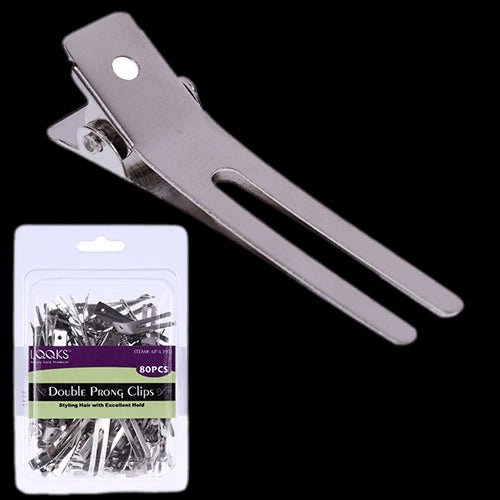 40 count pack of professional double prong hair styling clips