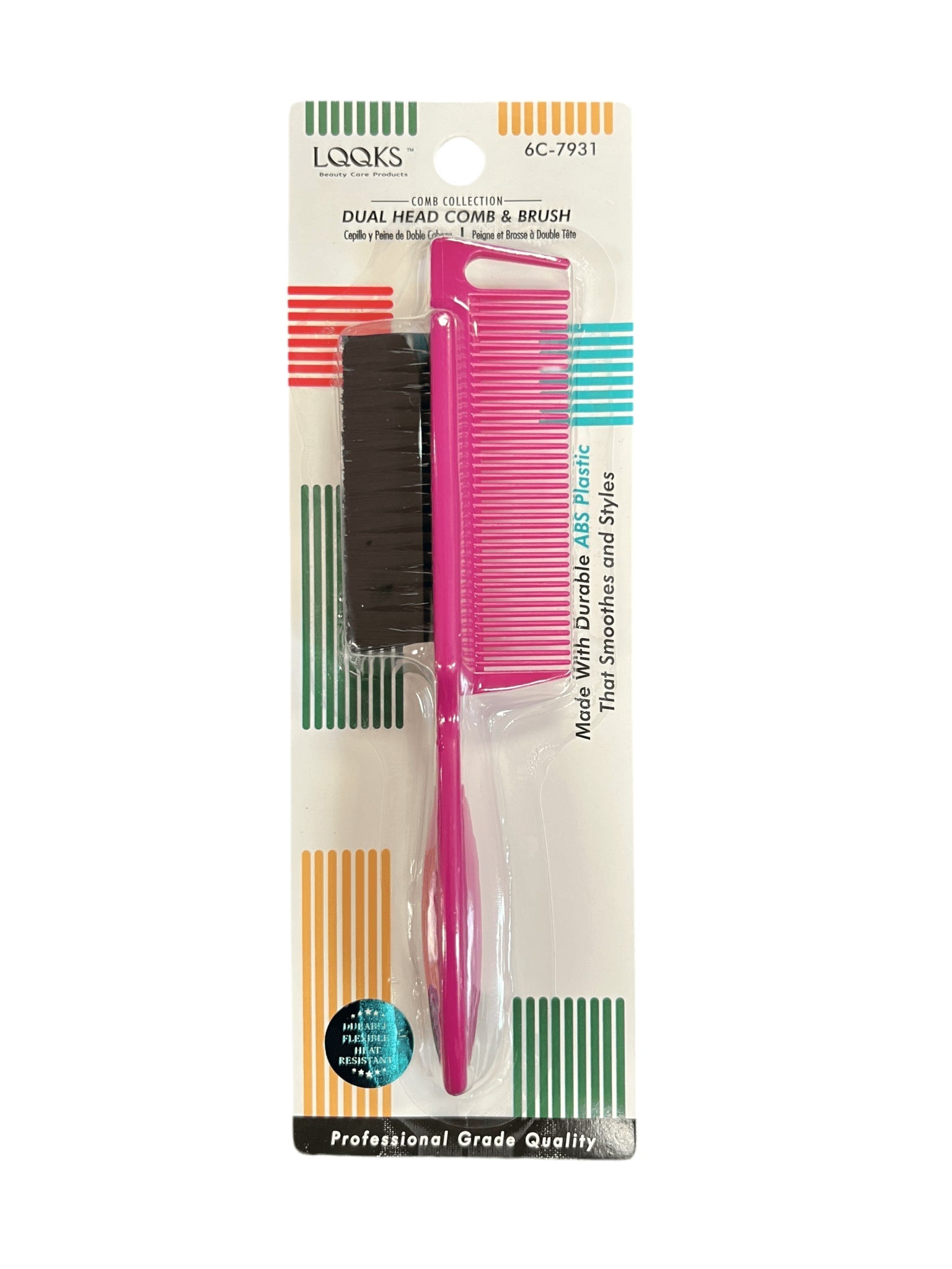 Dual Head Hair Comb & Brush Tool - Durable ABS Styling Accessory