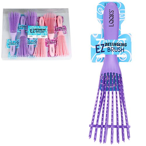 LQQKS EZ Detangling Brush with rubberized grip for curly 3A to 4C hair types