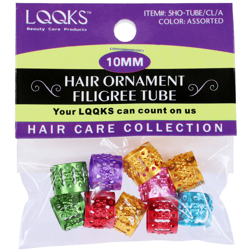 10mm Filigree Hair Braid Ornament Gold and Multi-Color Boho Style